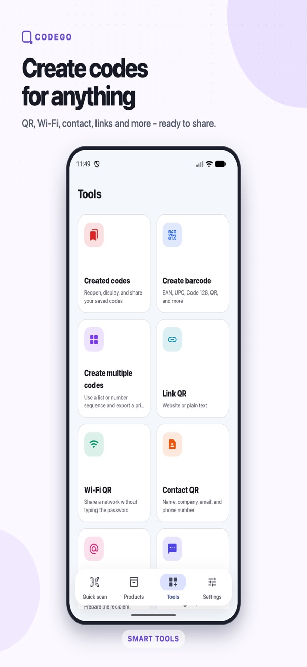 CodeGo – QR & Barcode — official iPhone App Store screenshot 1