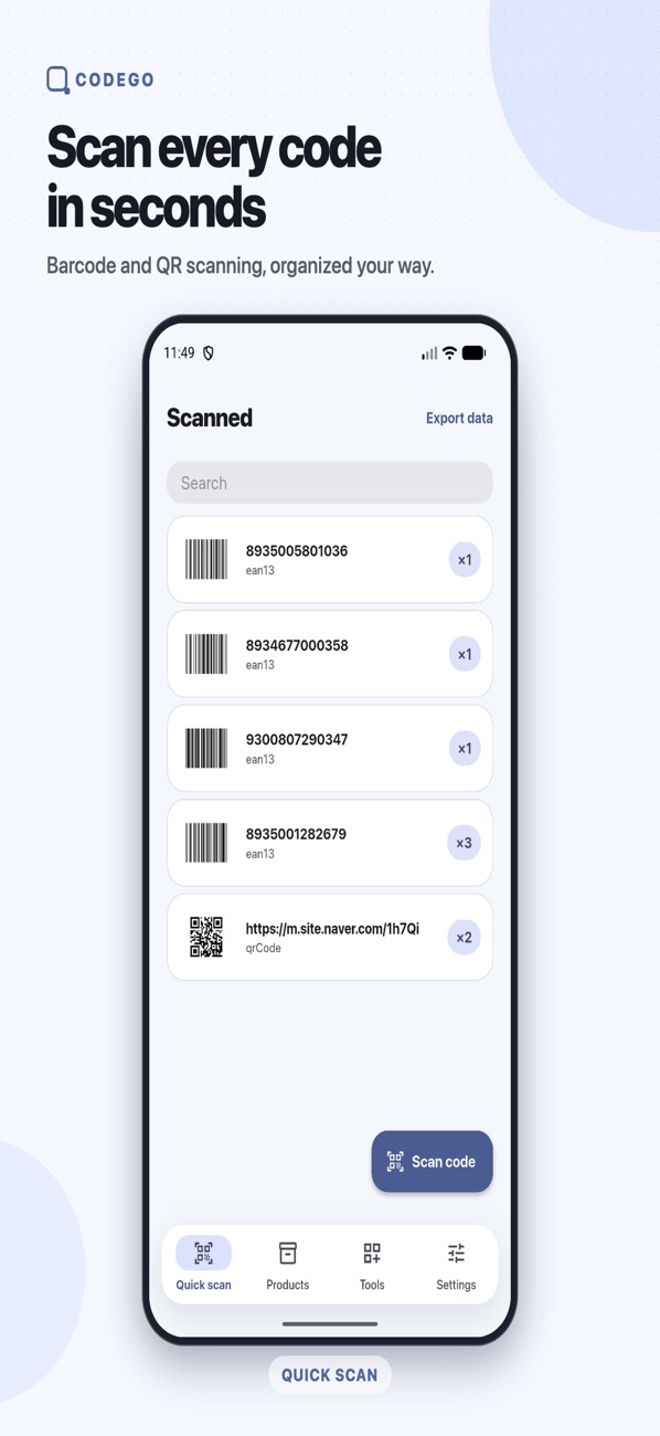 CodeGo – QR & Barcode — official iPhone App Store screenshot 3