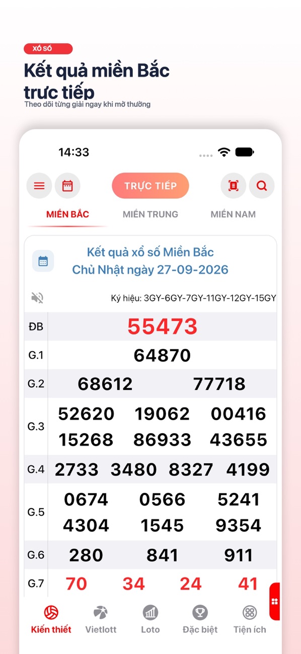 Xổ Số 3 Miền: Trực tiếp KQ — official iPhone App Store screenshot 1